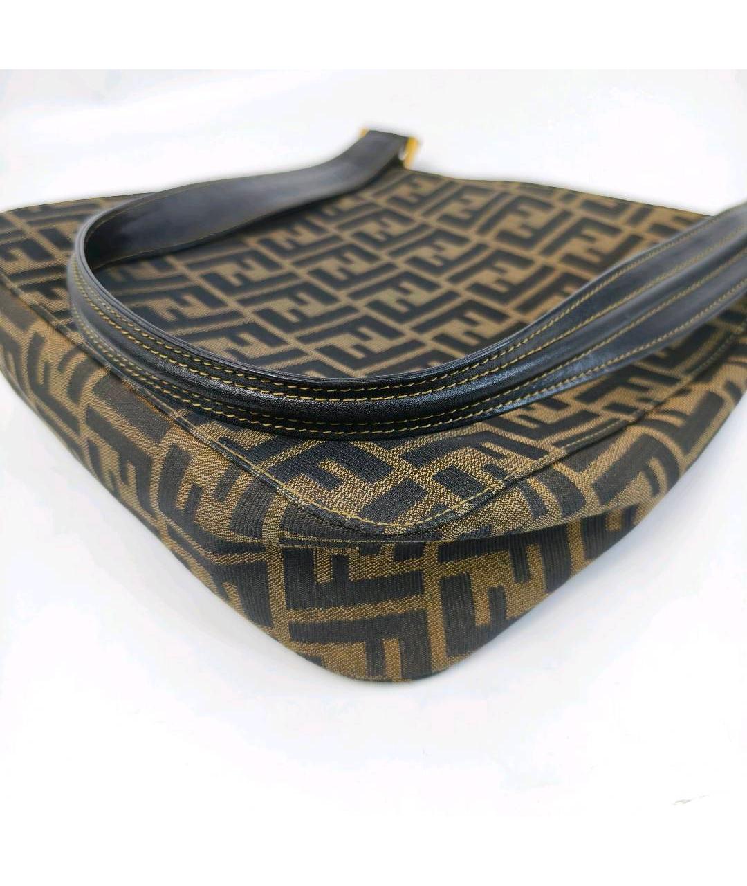 FENDI Коричневая тканевая сумка через плечо, фото 3