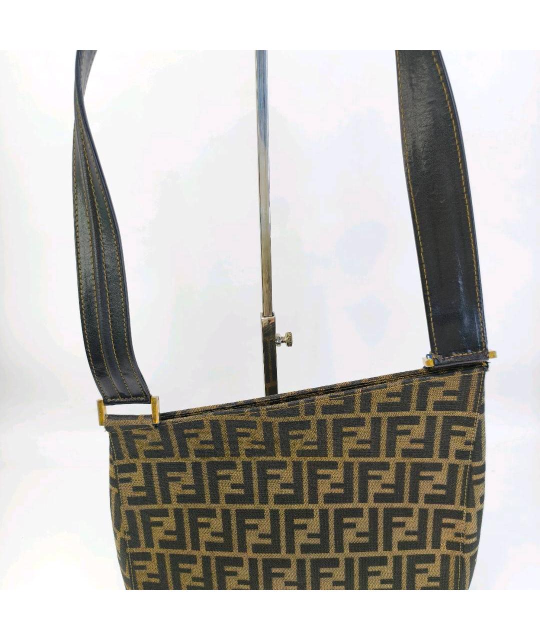 FENDI Коричневая тканевая сумка через плечо, фото 2