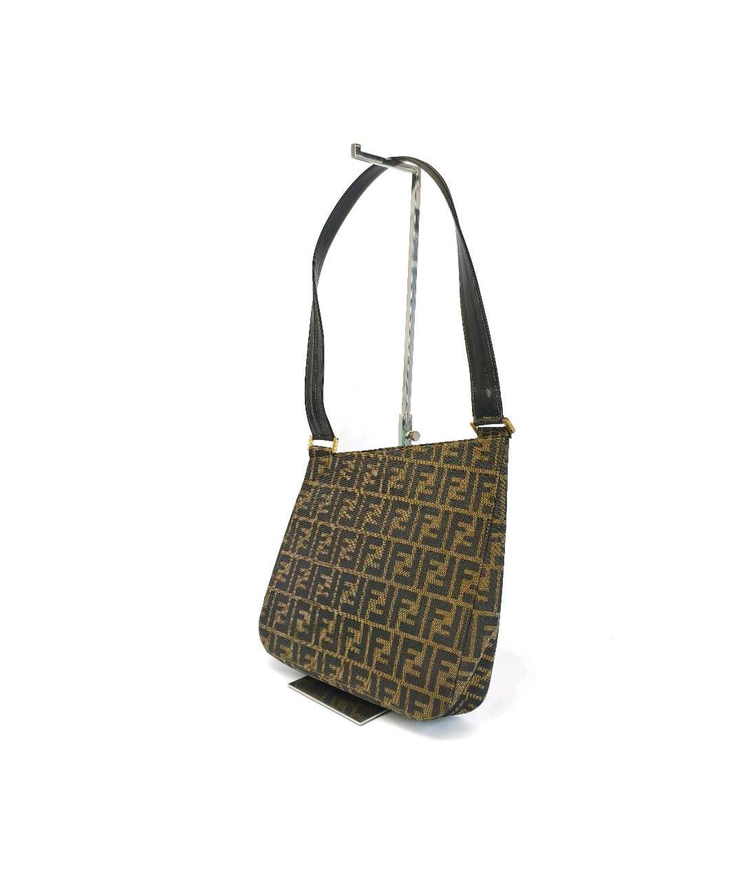 FENDI Коричневая тканевая сумка через плечо, фото 7