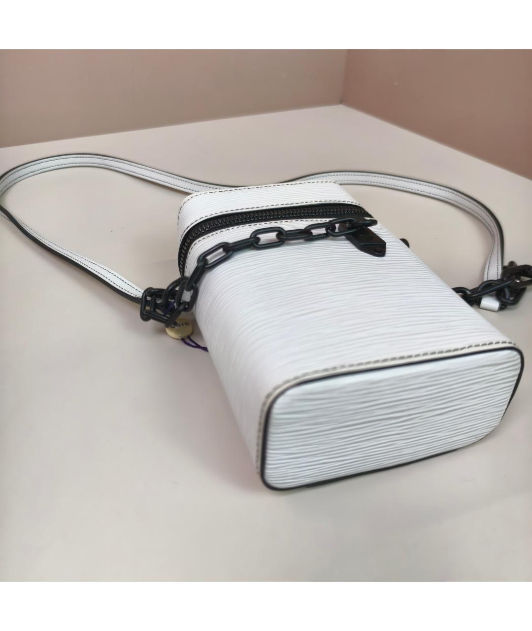 LOUIS VUITTON Белая кожаная сумка через плечо, фото 4