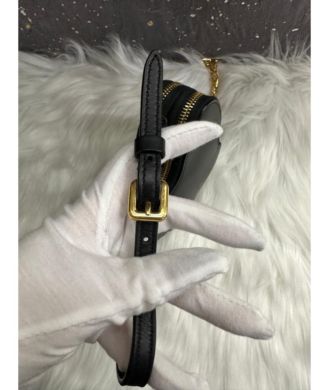 CHRISTIAN DIOR Черная кожаная сумка через плечо, фото 3