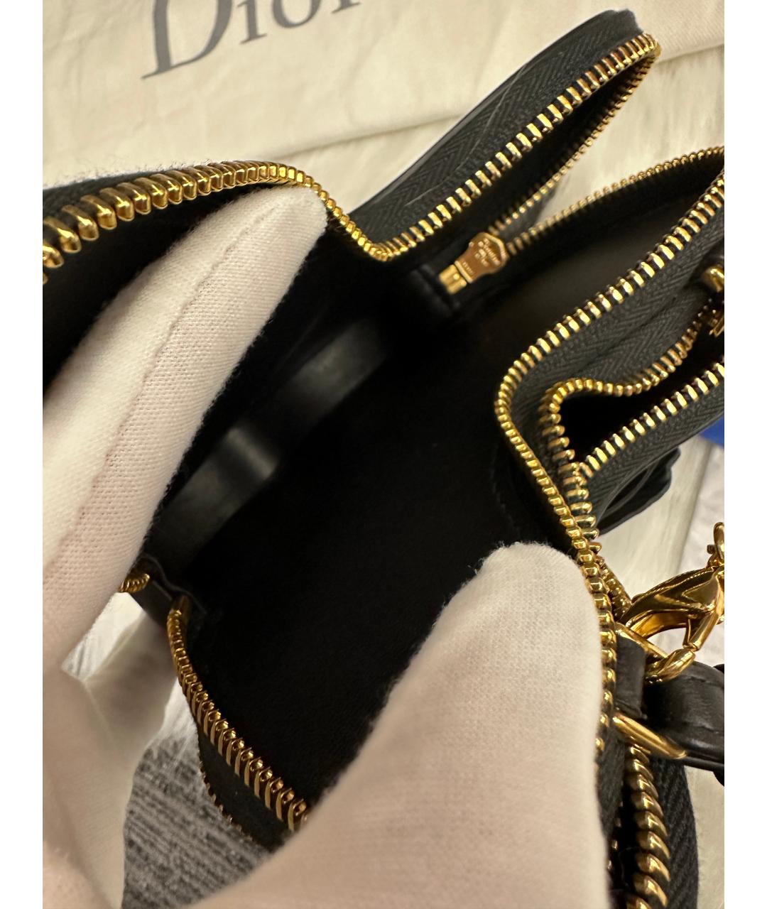 CHRISTIAN DIOR Черная кожаная сумка через плечо, фото 4
