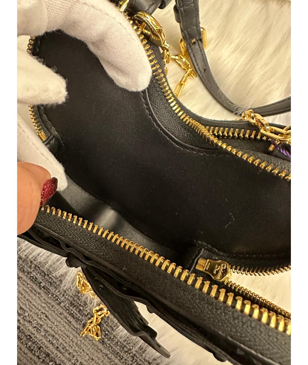 CHRISTIAN DIOR Черная кожаная сумка через плечо, фото 5