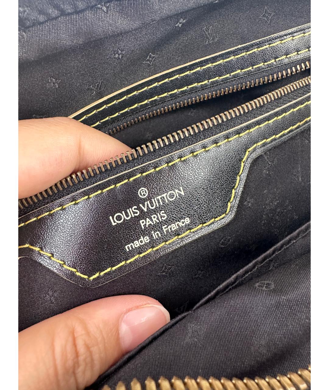 LOUIS VUITTON Черная кожаная сумка через плечо, фото 2