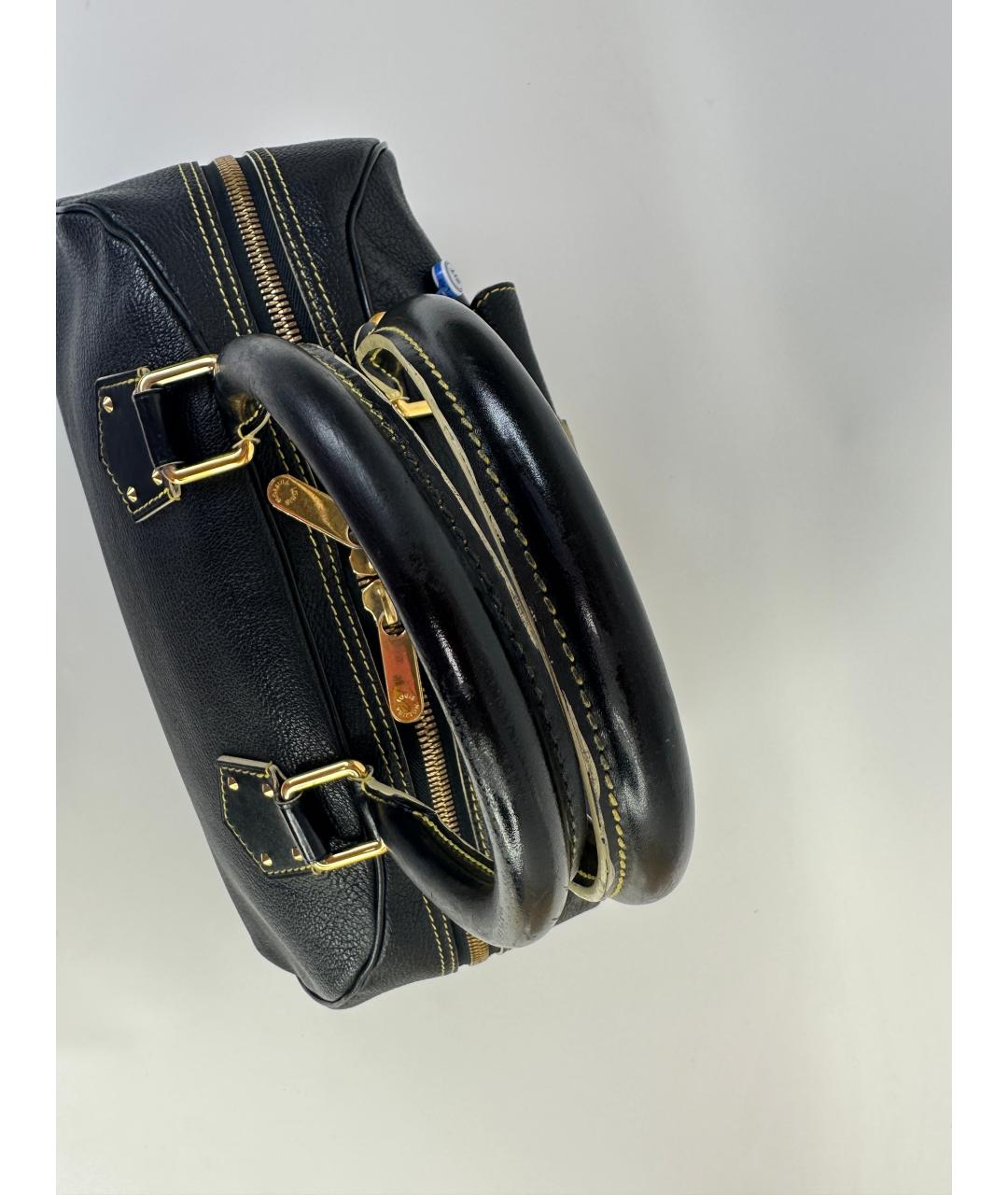 LOUIS VUITTON Черная кожаная сумка через плечо, фото 7