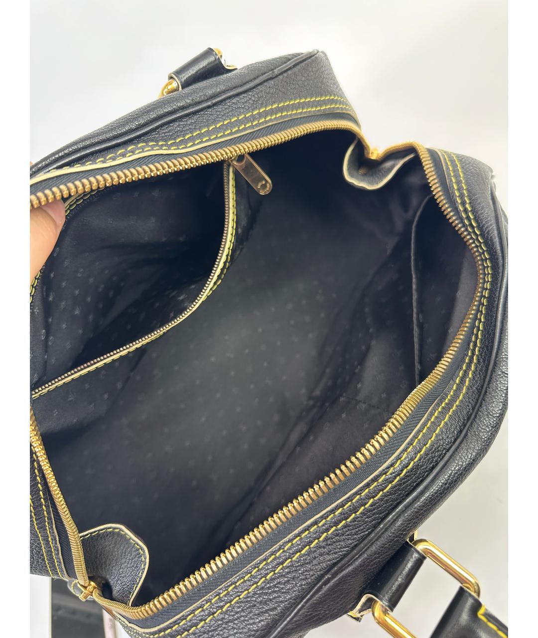 LOUIS VUITTON Черная кожаная сумка через плечо, фото 5