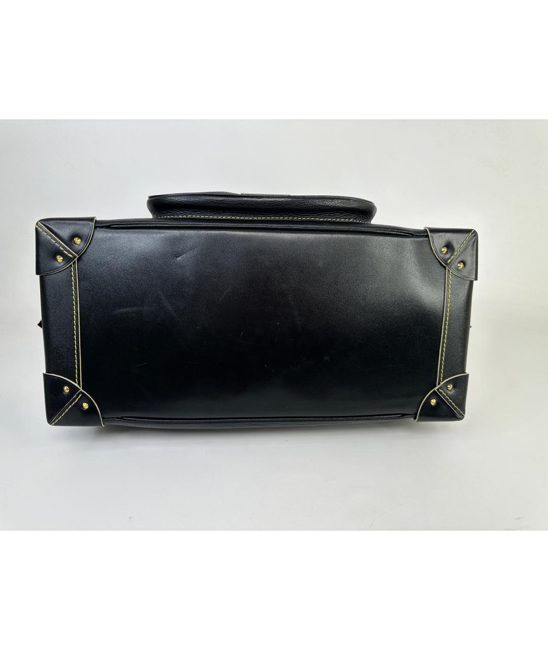 LOUIS VUITTON Черная кожаная сумка через плечо, фото 8