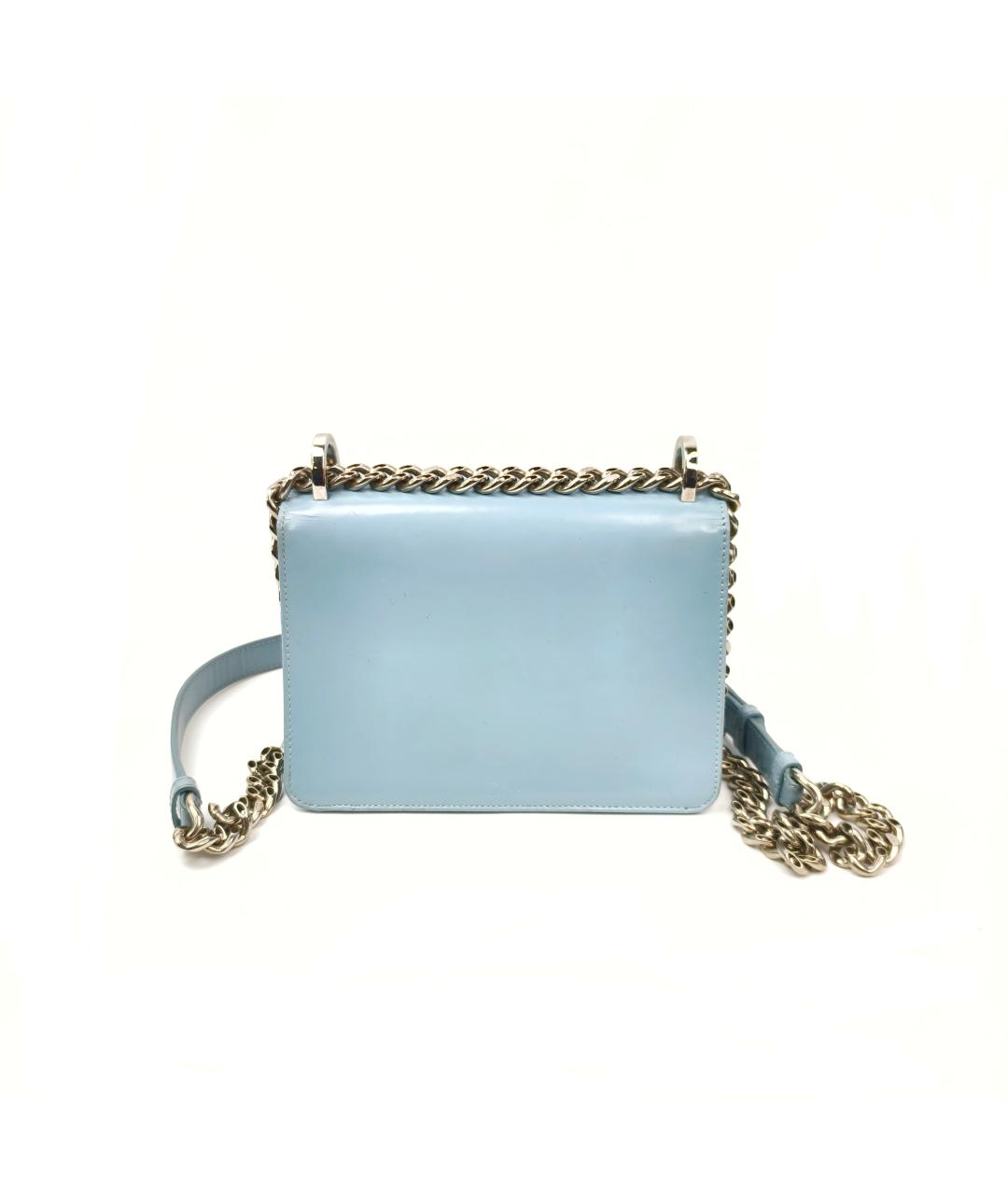 CHRISTIAN DIOR Голубая кожаная сумка через плечо, фото 7