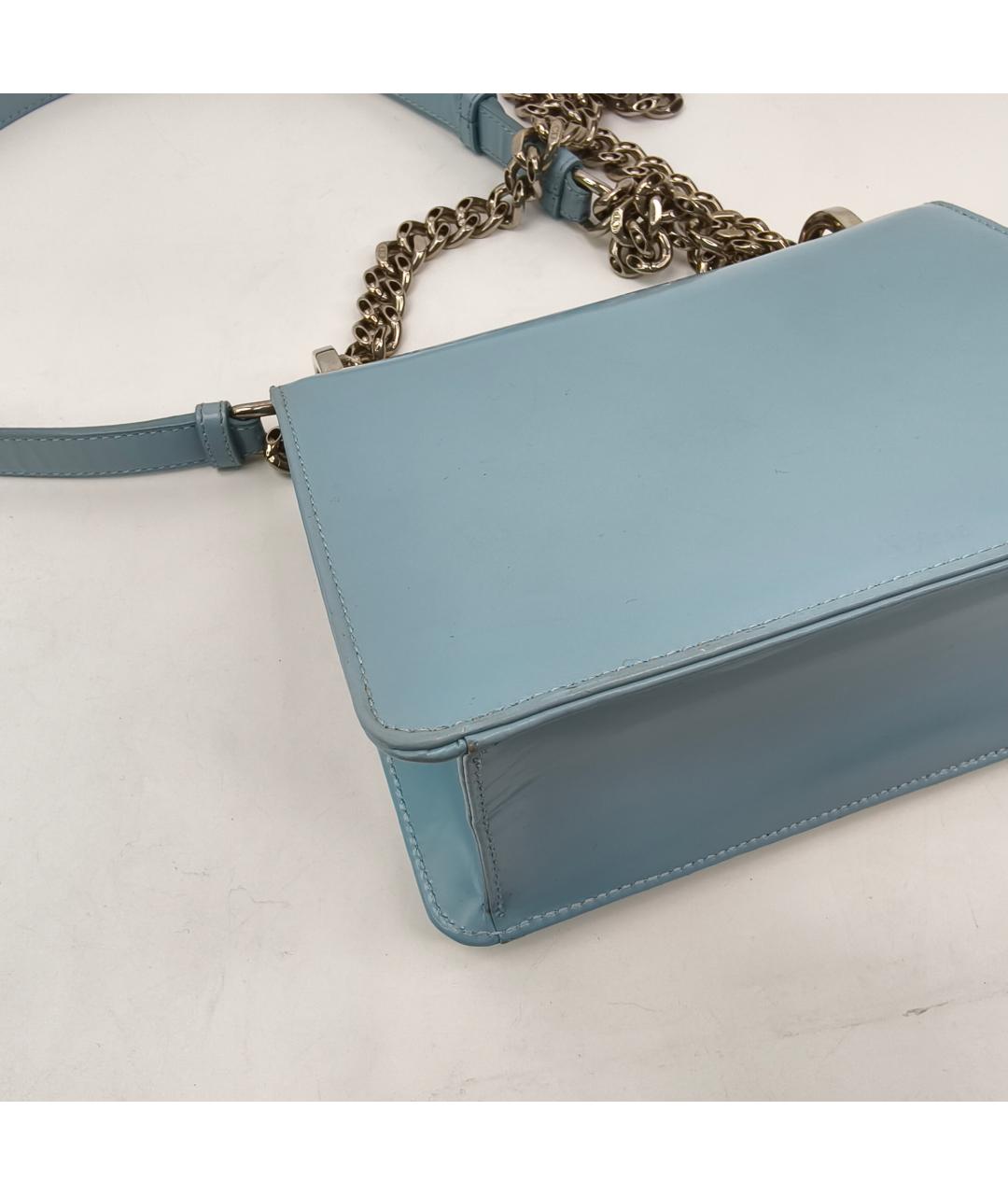 CHRISTIAN DIOR Голубая кожаная сумка через плечо, фото 9