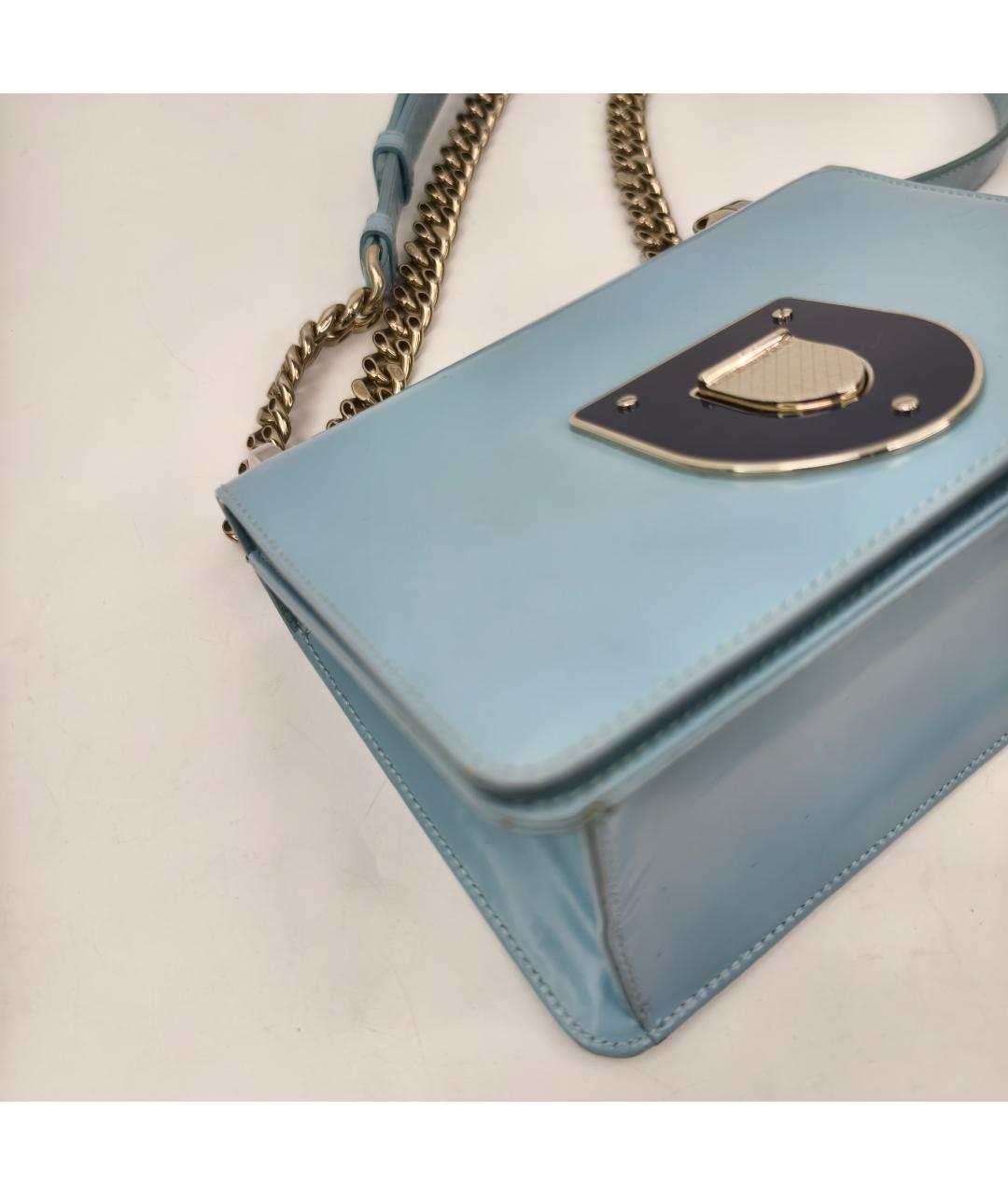 CHRISTIAN DIOR Голубая кожаная сумка через плечо, фото 4