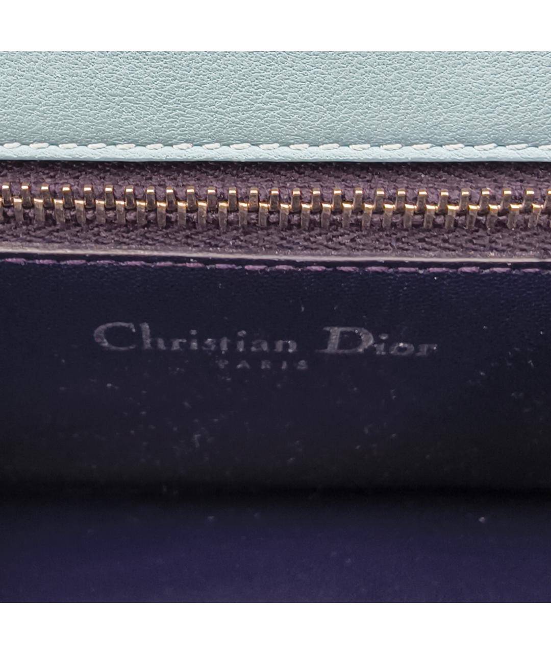 CHRISTIAN DIOR Голубая кожаная сумка через плечо, фото 2