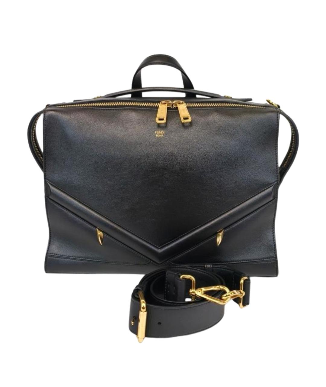 FENDI Черная кожаная сумка через плечо, фото 1