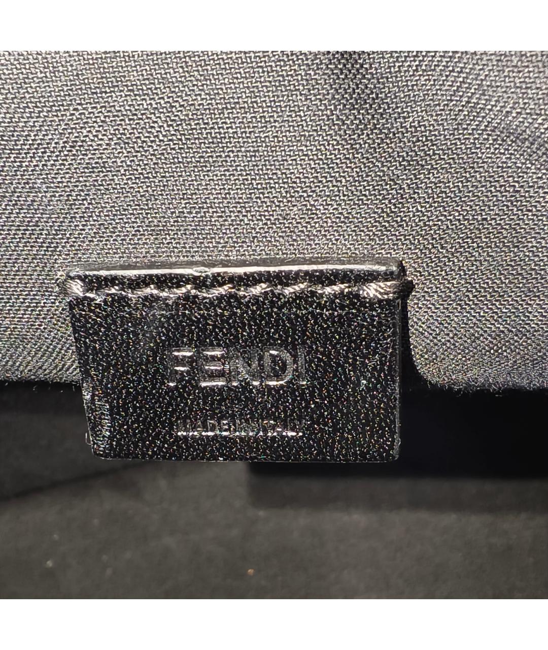 FENDI Синяя кожаная сумка с короткими ручками, фото 3