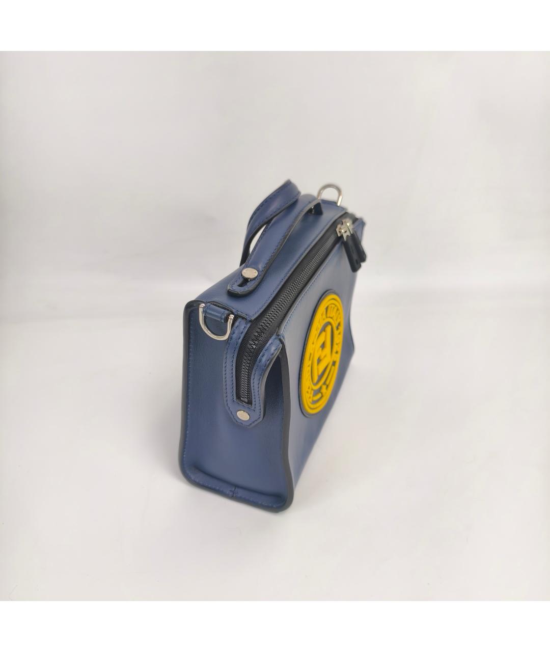 FENDI Синяя кожаная сумка с короткими ручками, фото 9