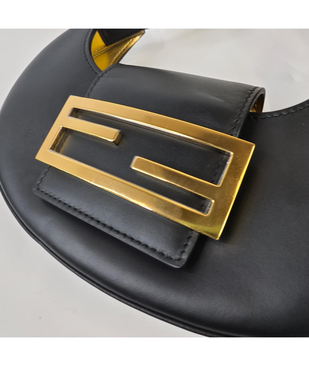 FENDI Черная кожаная сумка через плечо, фото 5