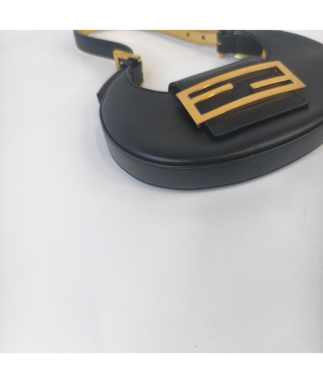 FENDI Черная кожаная сумка через плечо, фото 3