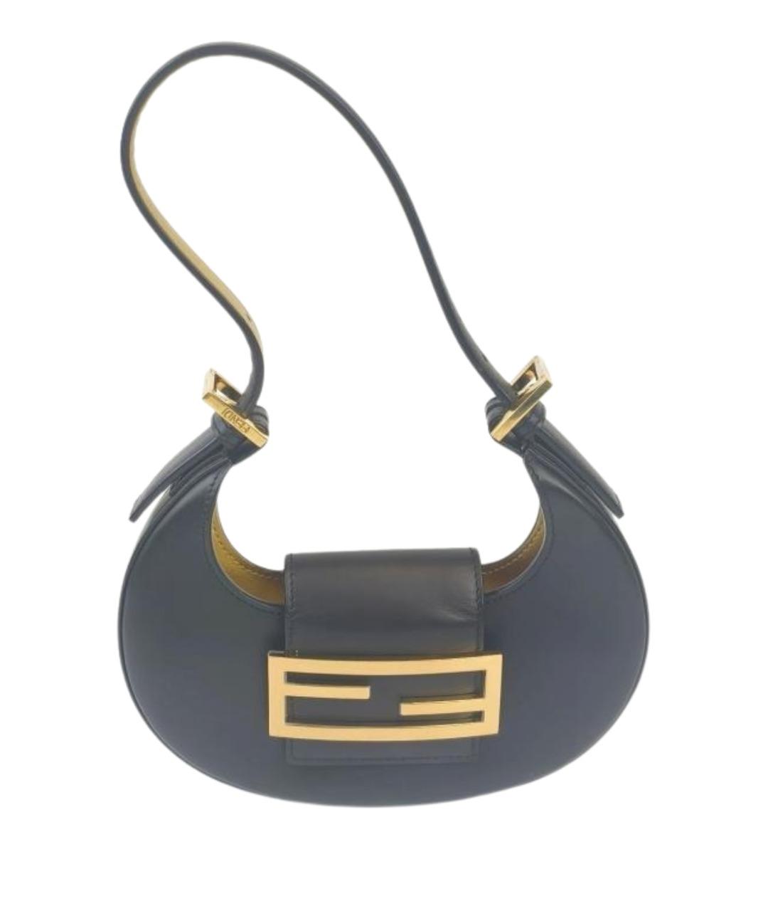 FENDI Черная кожаная сумка через плечо, фото 1