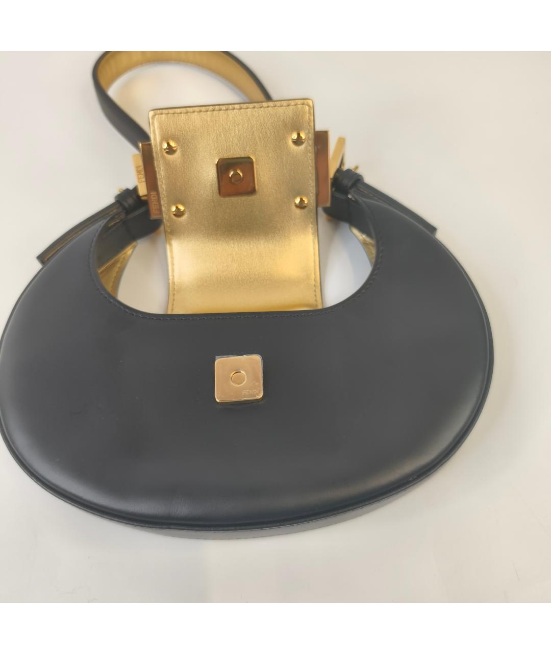 FENDI Черная кожаная сумка через плечо, фото 9