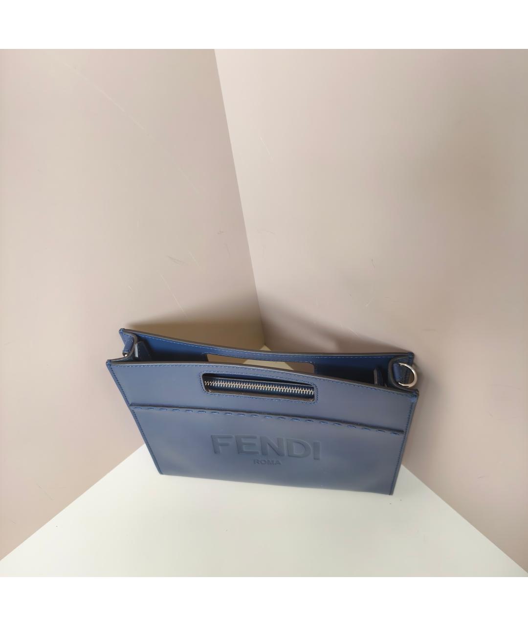 FENDI Синяя кожаная сумка через плечо, фото 7