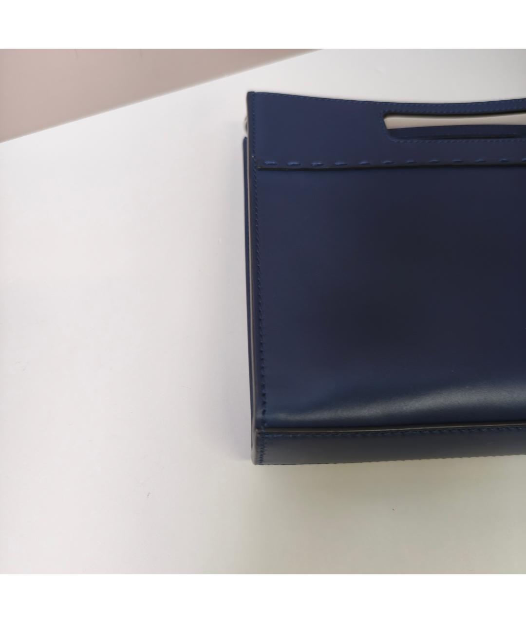 FENDI Синяя кожаная сумка через плечо, фото 2