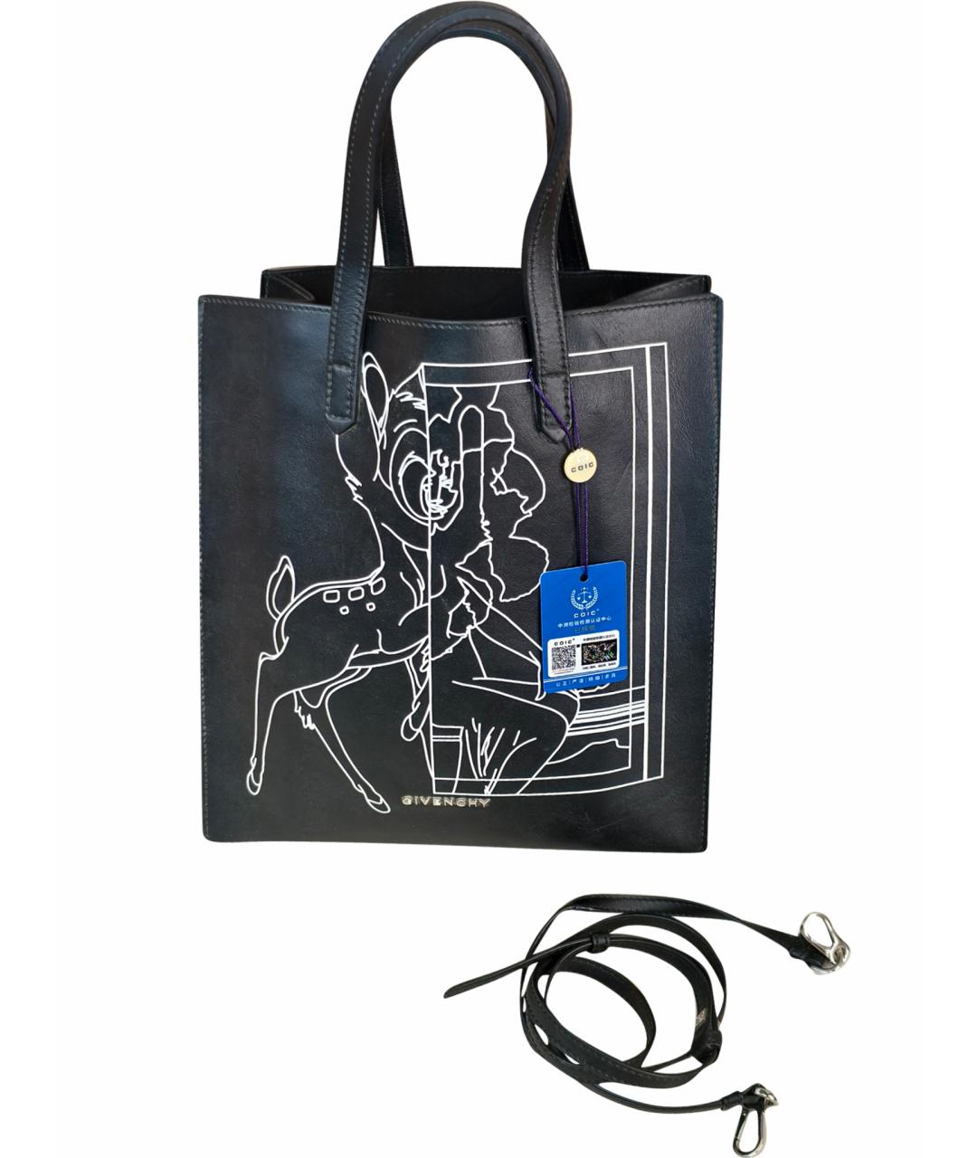 GIVENCHY Черная кожаная сумка с короткими ручками, фото 1