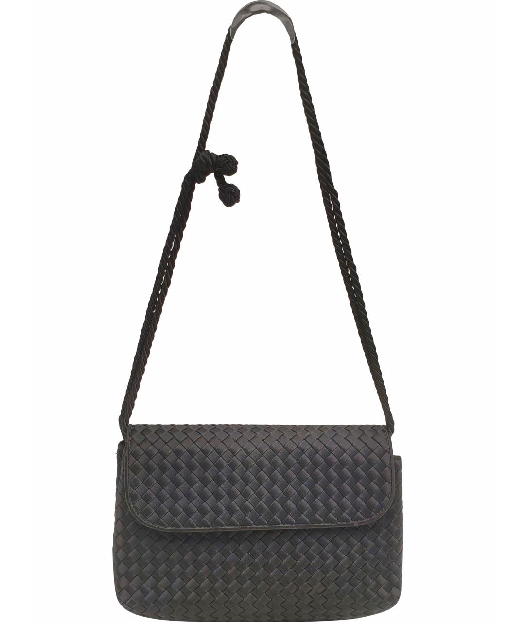 BOTTEGA VENETA Черная кожаная сумка через плечо, фото 1