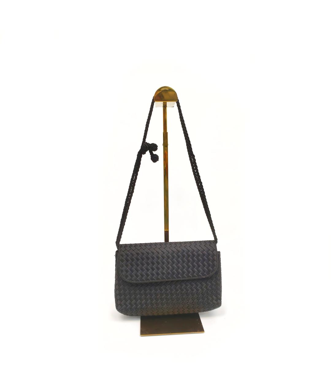 BOTTEGA VENETA Черная кожаная сумка через плечо, фото 9