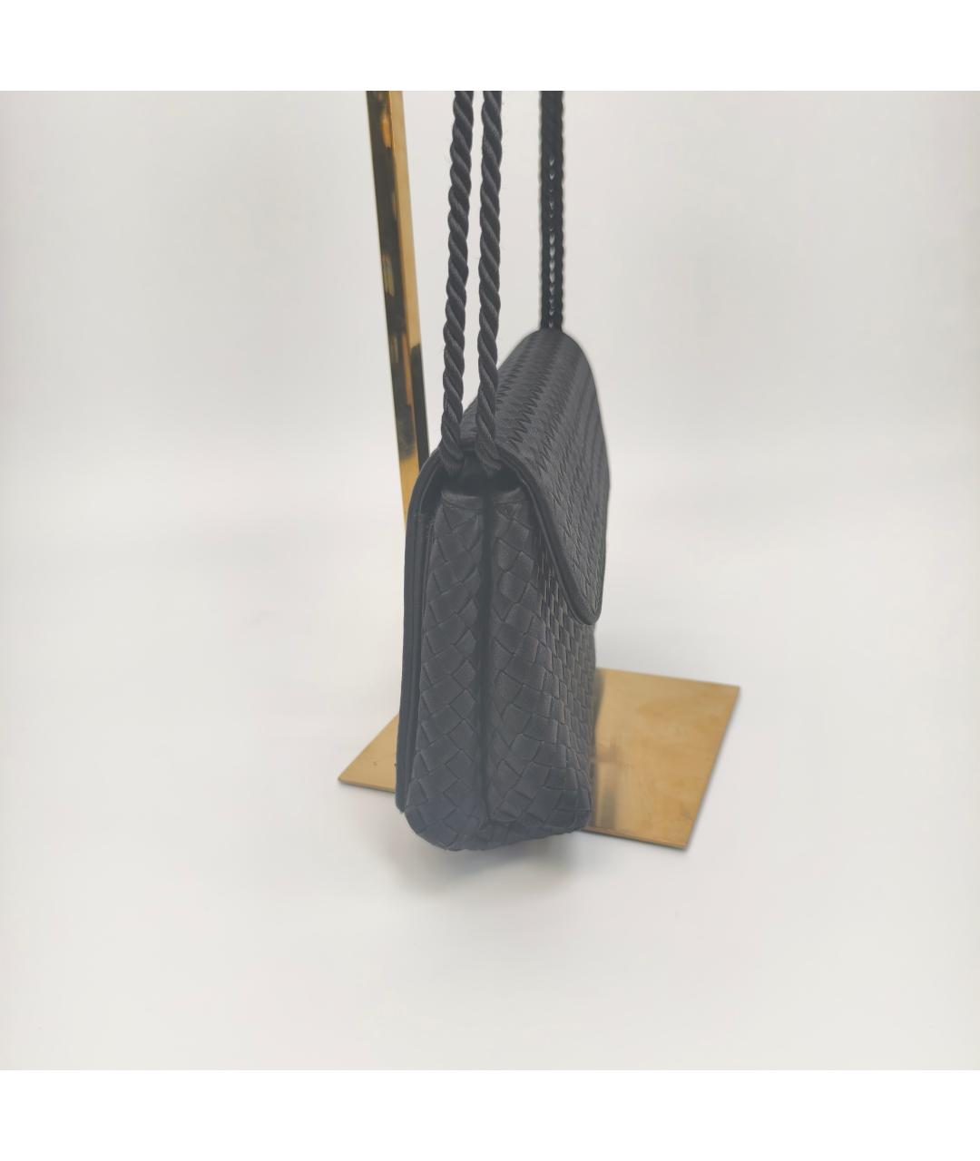 BOTTEGA VENETA Черная кожаная сумка через плечо, фото 6