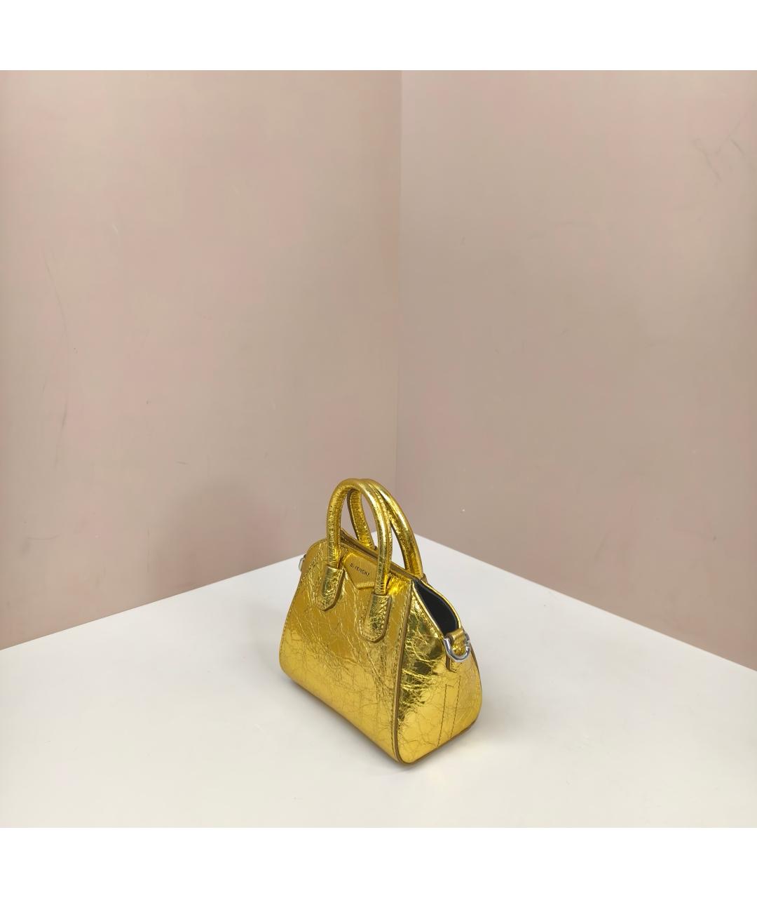 GIVENCHY Золотая кожаная сумка через плечо, фото 4