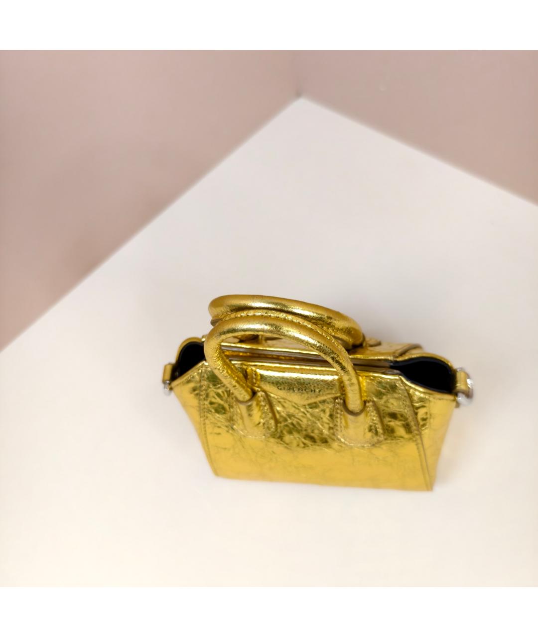 GIVENCHY Золотая кожаная сумка через плечо, фото 5