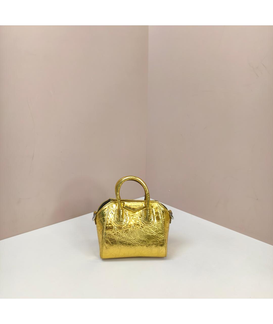 GIVENCHY Золотая кожаная сумка через плечо, фото 9