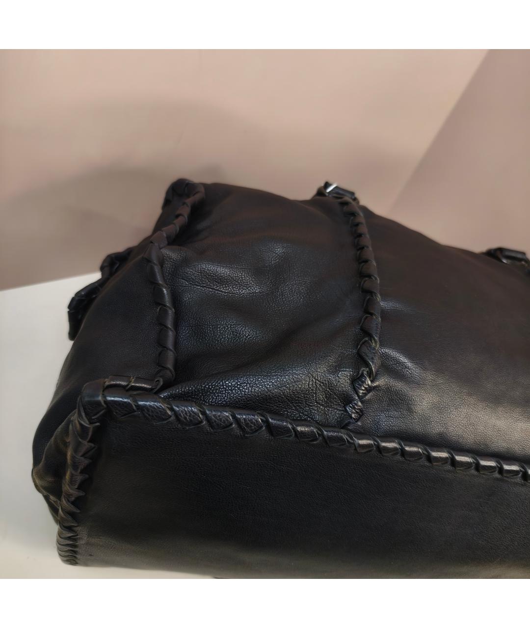 BOTTEGA VENETA Черная кожаная дорожная/спортивная сумка, фото 5