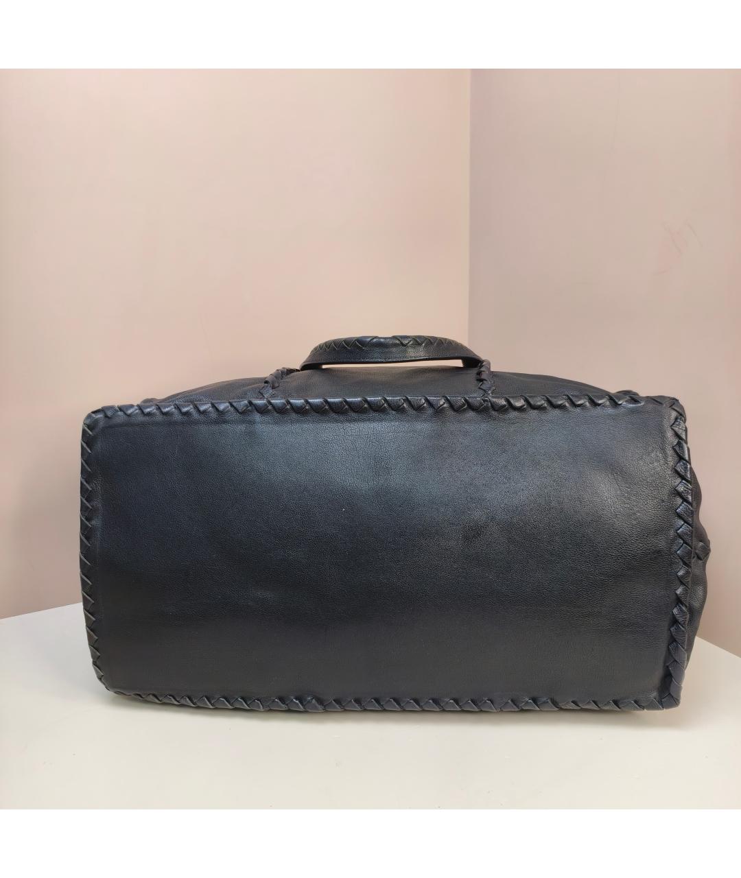 BOTTEGA VENETA Черная кожаная дорожная/спортивная сумка, фото 7