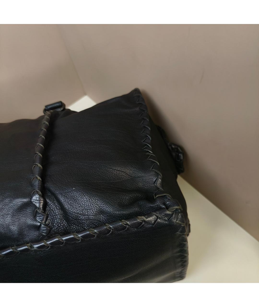 BOTTEGA VENETA Черная кожаная дорожная/спортивная сумка, фото 9