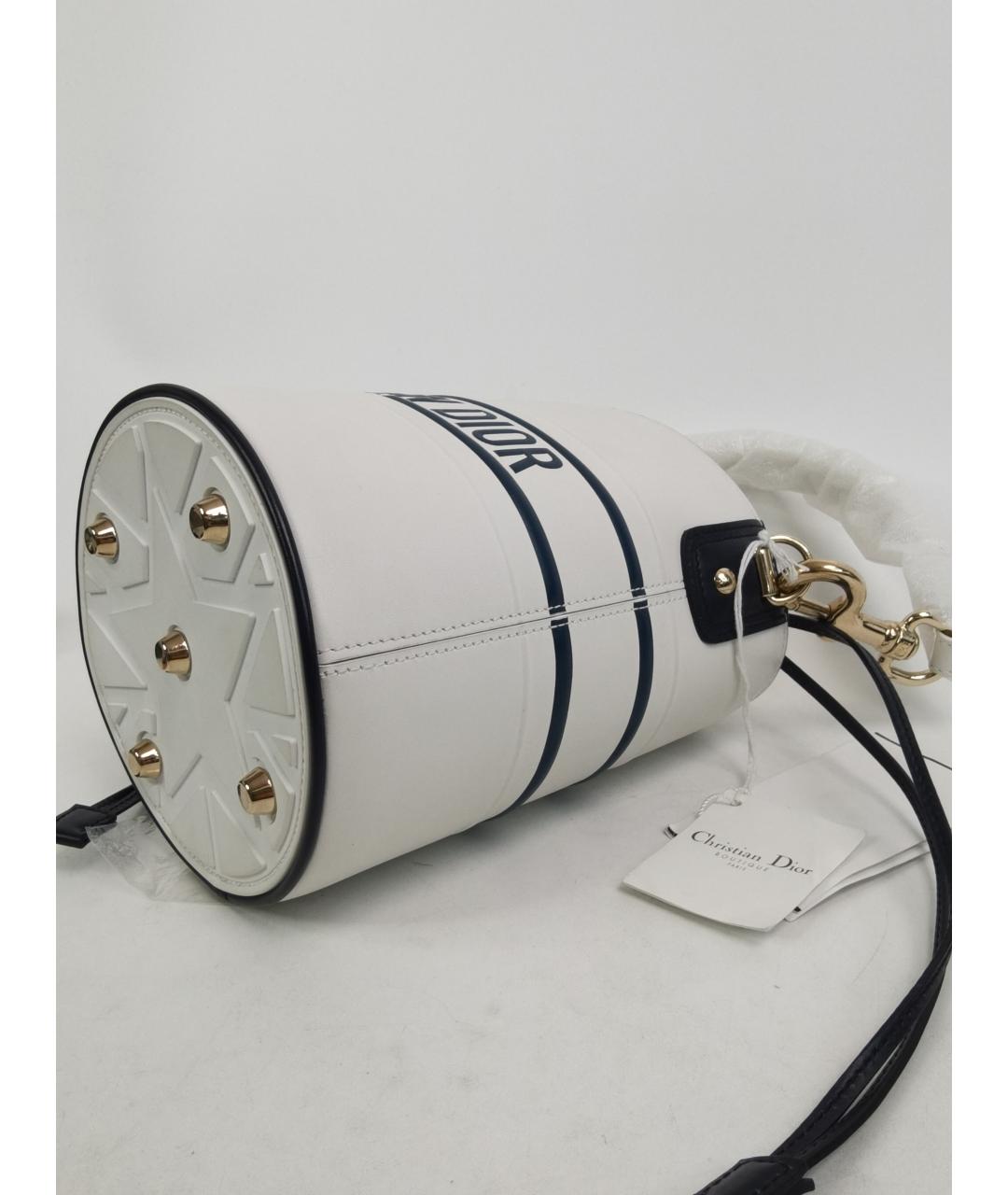 CHRISTIAN DIOR Белая кожаная сумка через плечо, фото 6