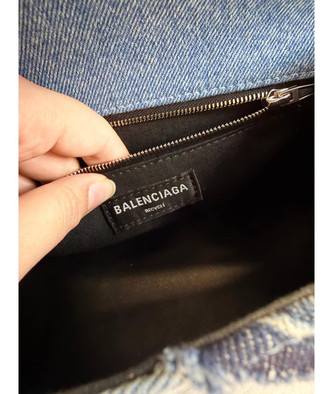 BALENCIAGA Синяя тканевая сумка с короткими ручками, фото 6