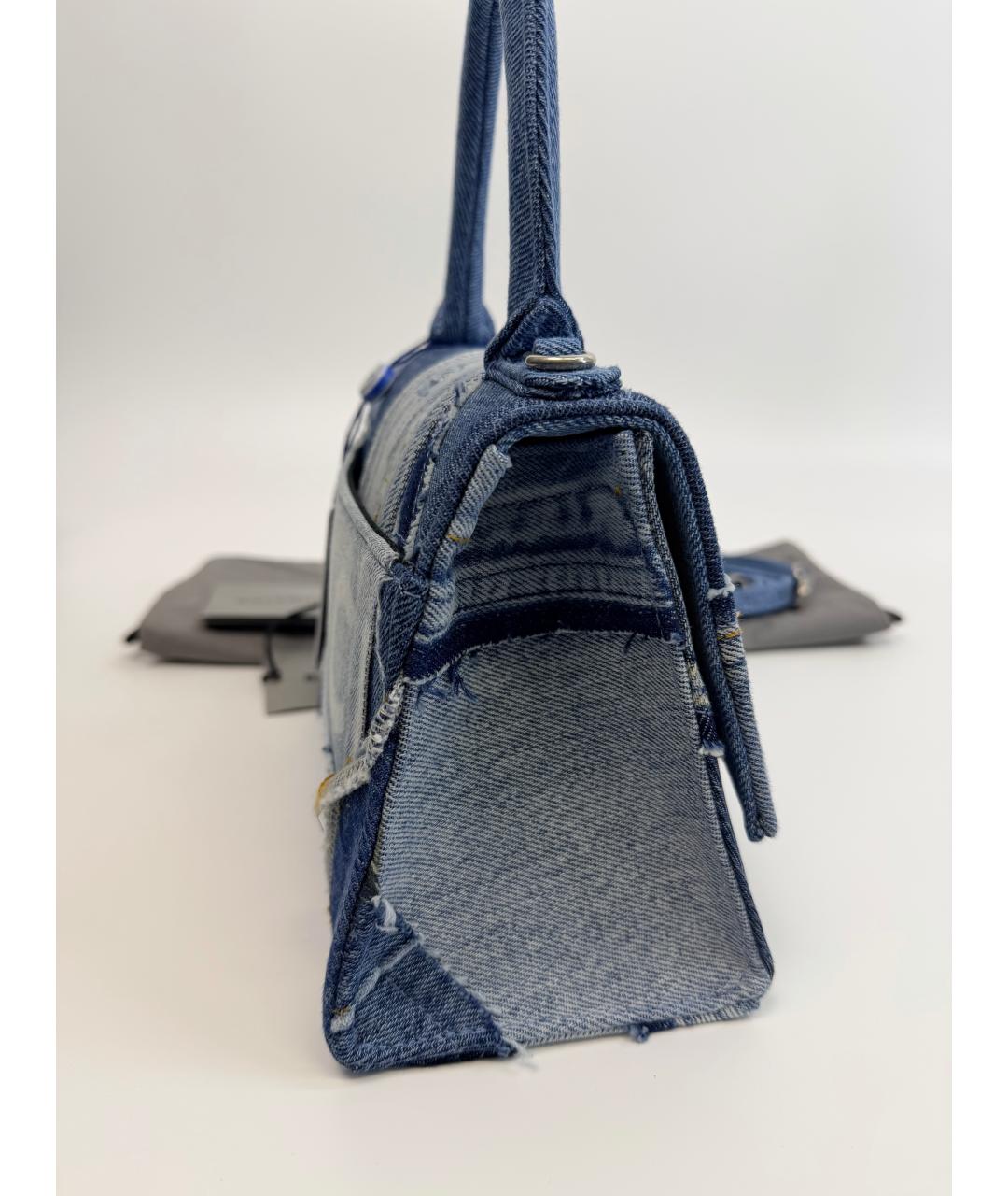 BALENCIAGA Синяя тканевая сумка с короткими ручками, фото 4