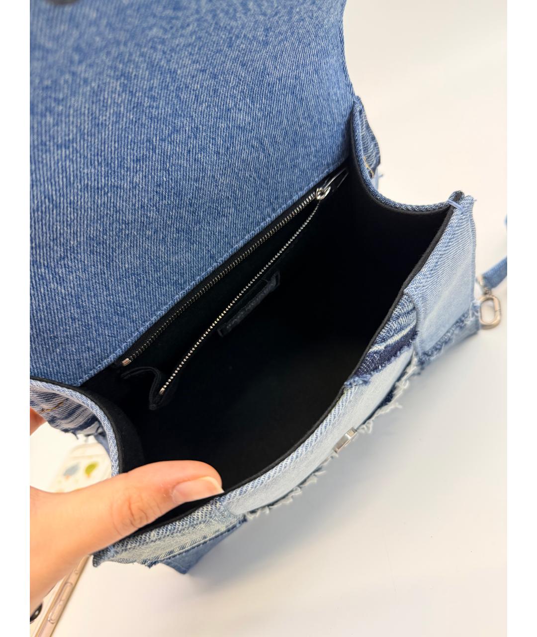 BALENCIAGA Синяя тканевая сумка с короткими ручками, фото 7