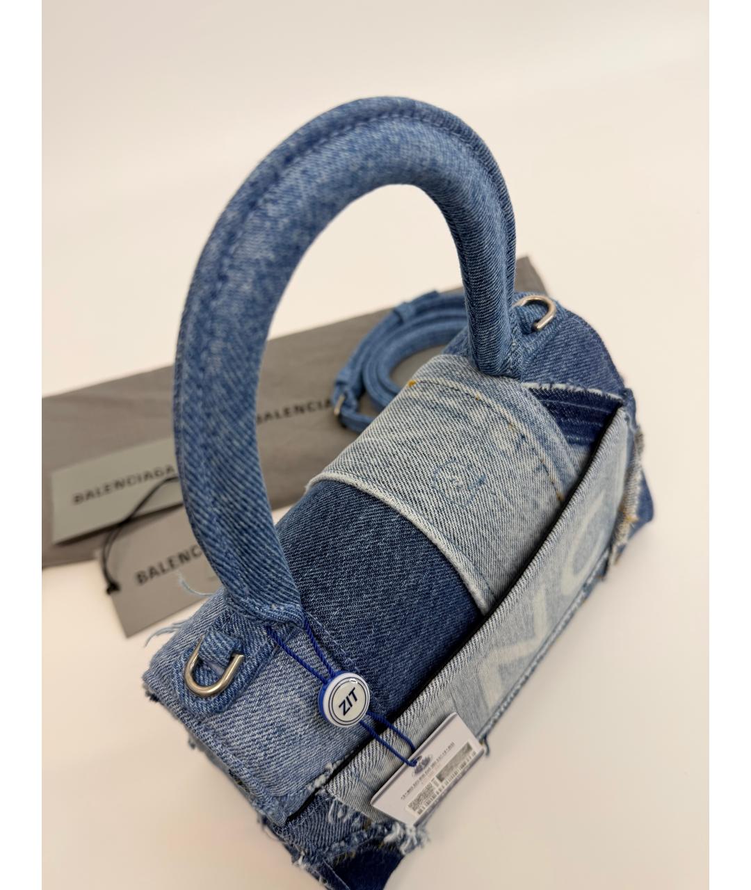 BALENCIAGA Синяя тканевая сумка с короткими ручками, фото 2