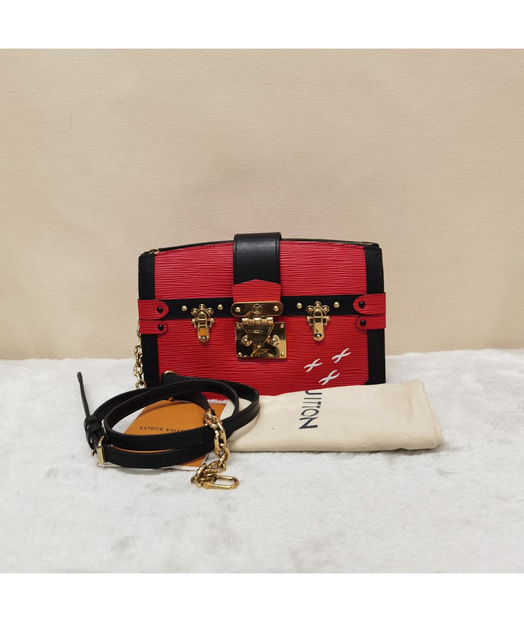 LOUIS VUITTON Красная кожаная сумка через плечо, фото 10