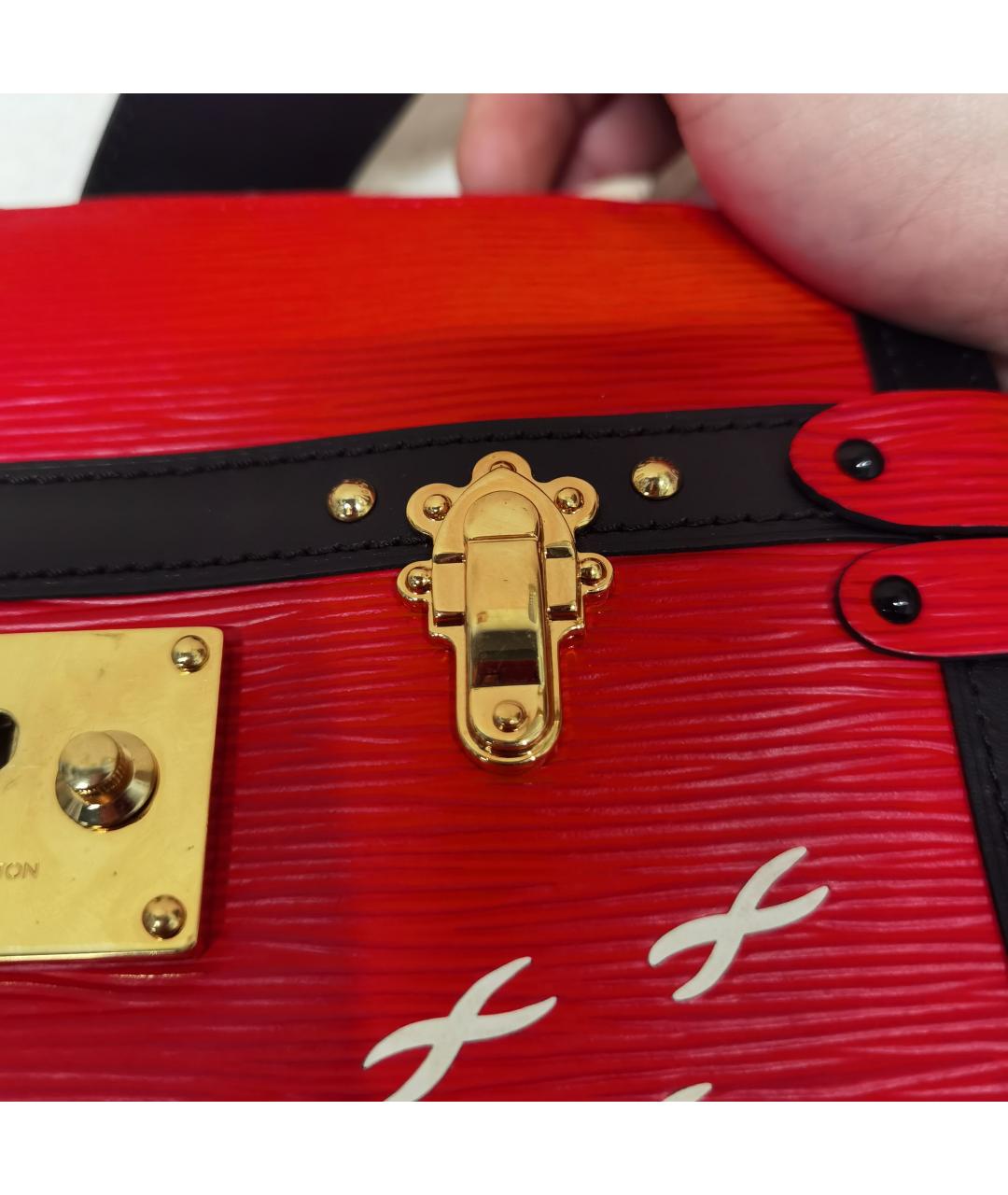 LOUIS VUITTON Красная кожаная сумка через плечо, фото 5