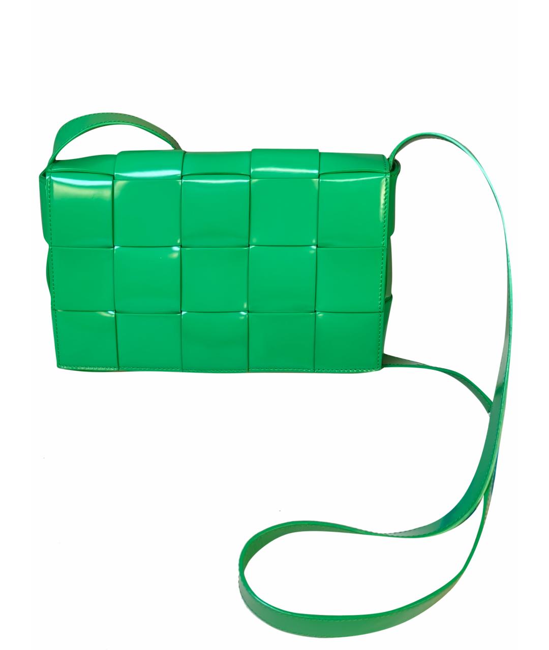 BOTTEGA VENETA Зеленая кожаная сумка через плечо, фото 1