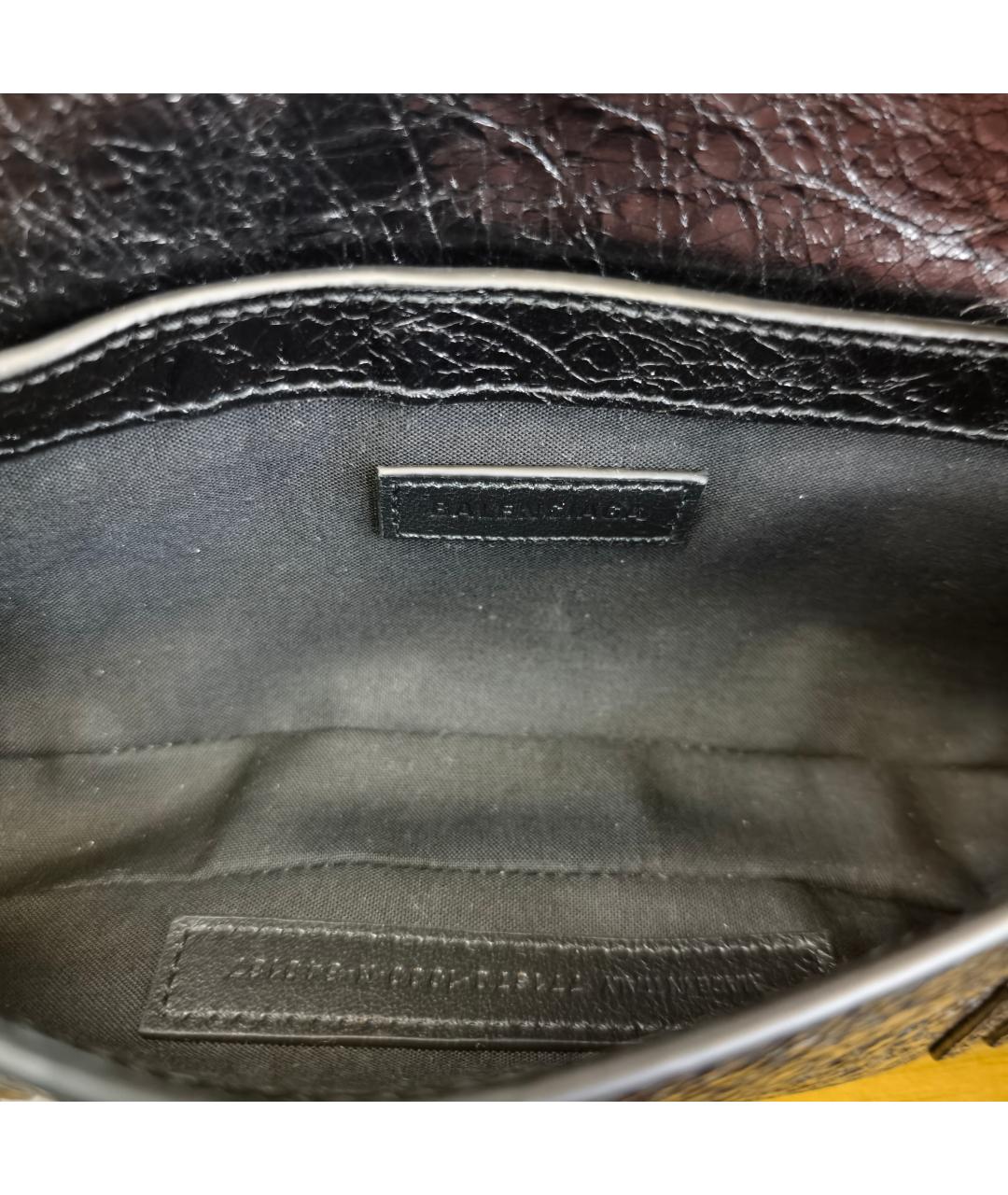 BALENCIAGA Черная кожаная сумка через плечо, фото 3
