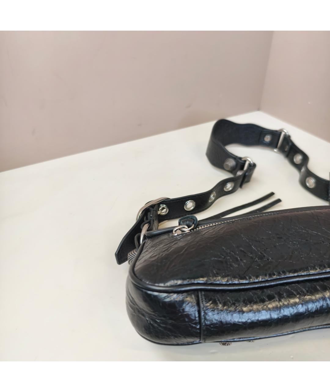 BALENCIAGA Черная кожаная сумка через плечо, фото 2