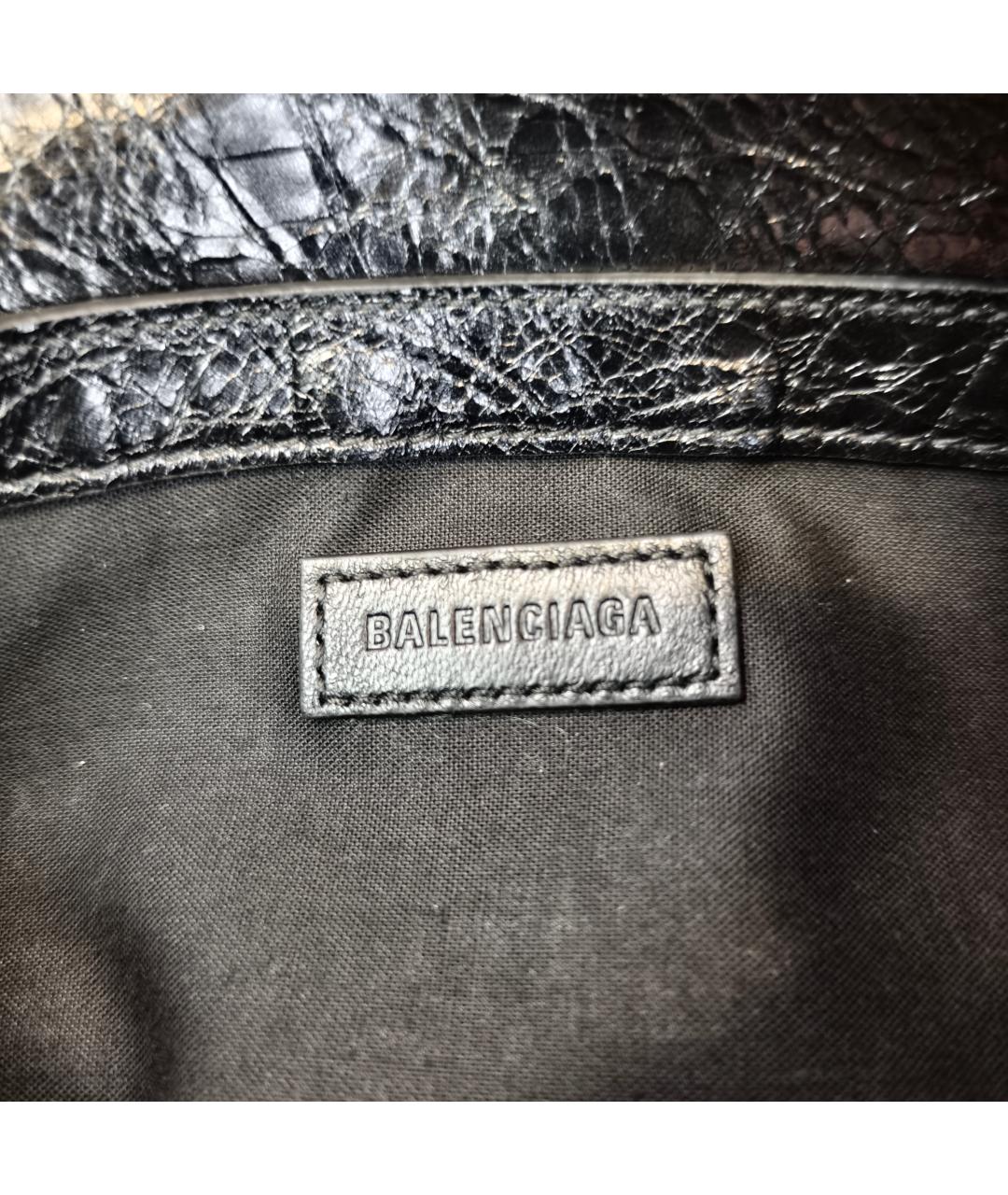 BALENCIAGA Черная кожаная сумка через плечо, фото 4