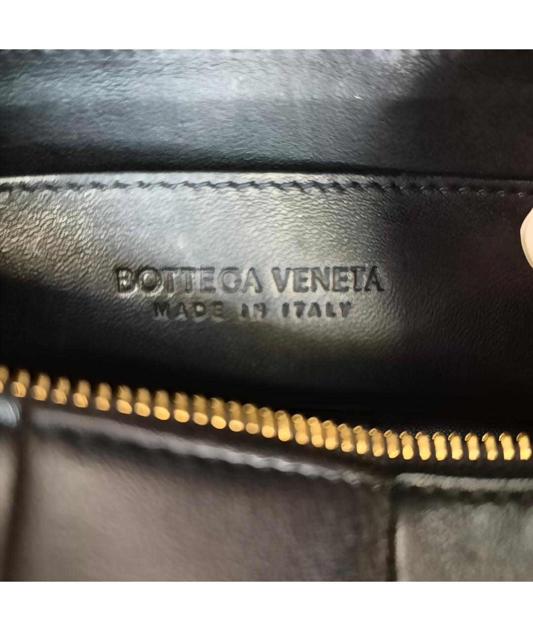 BOTTEGA VENETA Черная кожаная сумка через плечо, фото 2