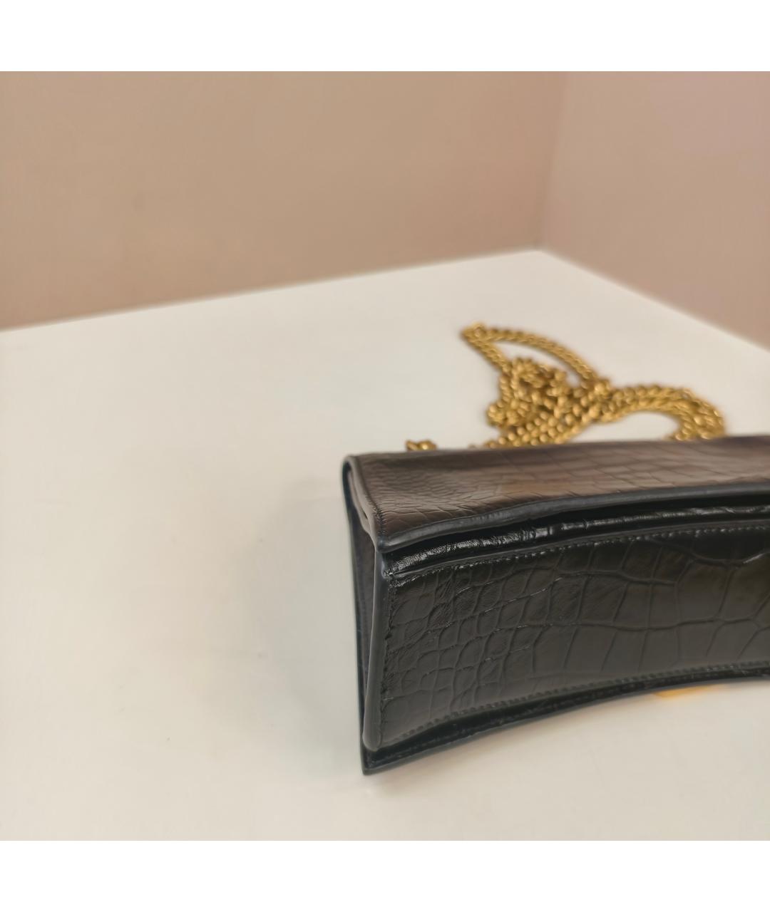 BALENCIAGA Черная кожаная сумка через плечо, фото 2