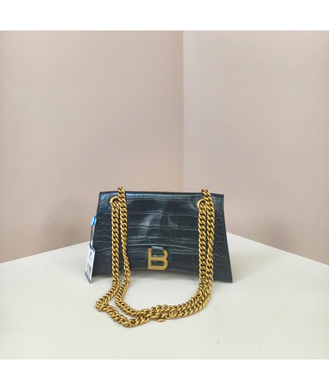 BALENCIAGA Черная кожаная сумка через плечо, фото 7