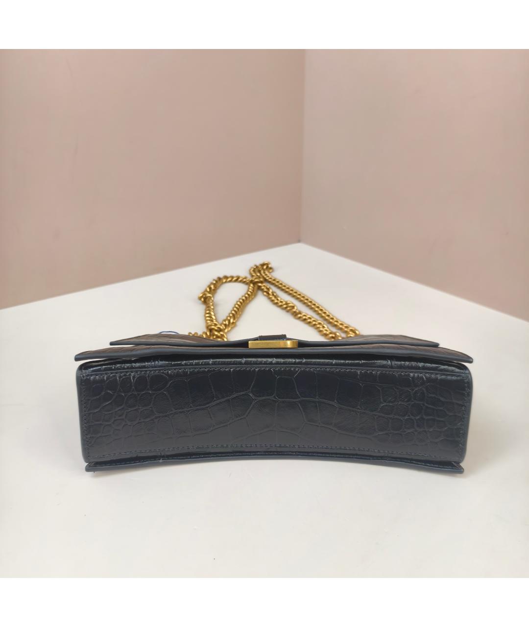 BALENCIAGA Черная кожаная сумка через плечо, фото 4