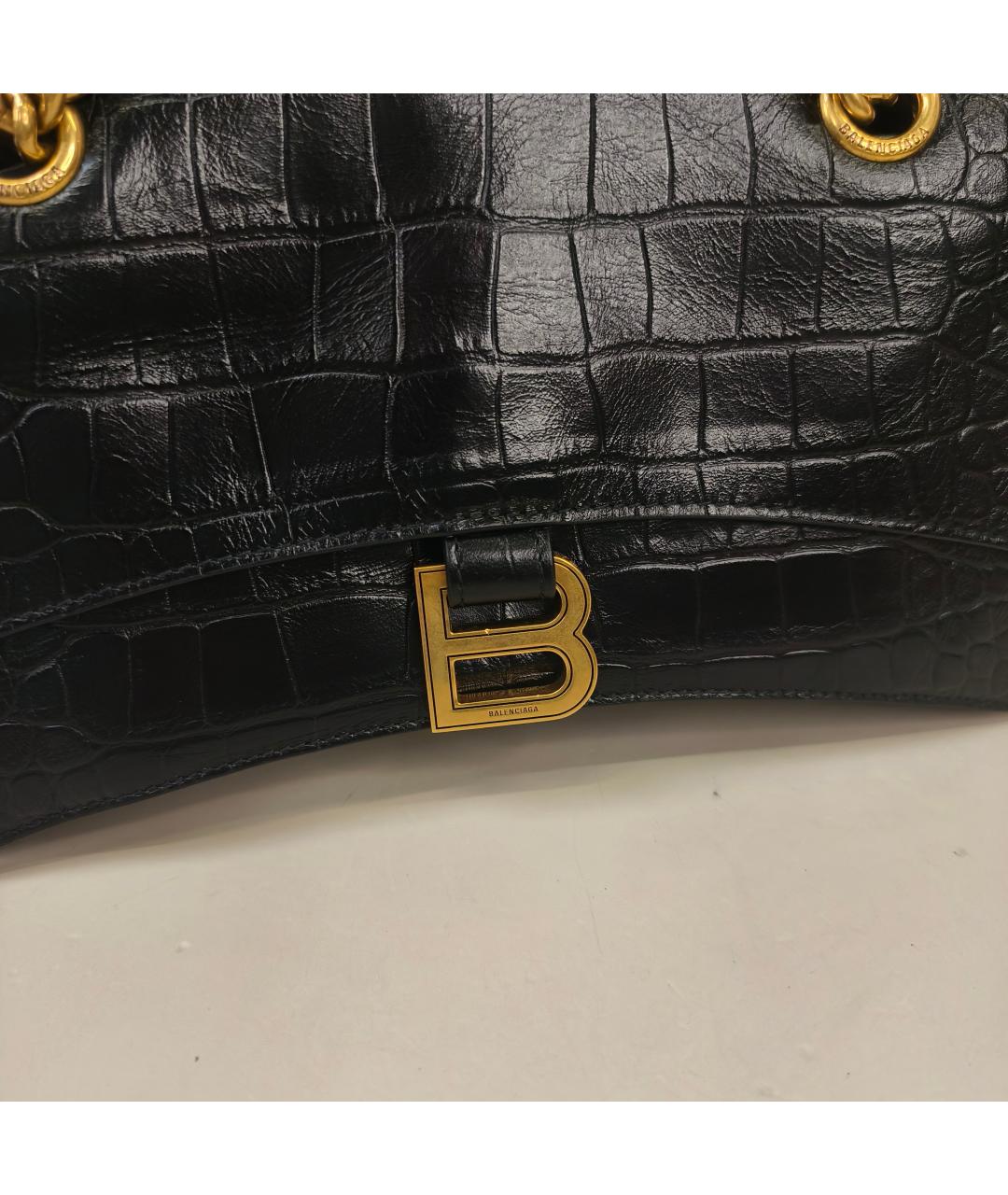 BALENCIAGA Черная кожаная сумка через плечо, фото 3